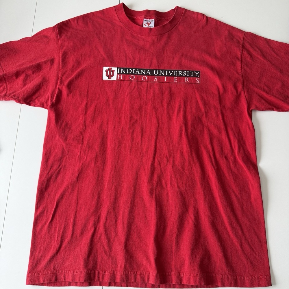 Indiana University Hoosiers Vintage 90s Red T Shirt‎ Adult XL 100% Cotton